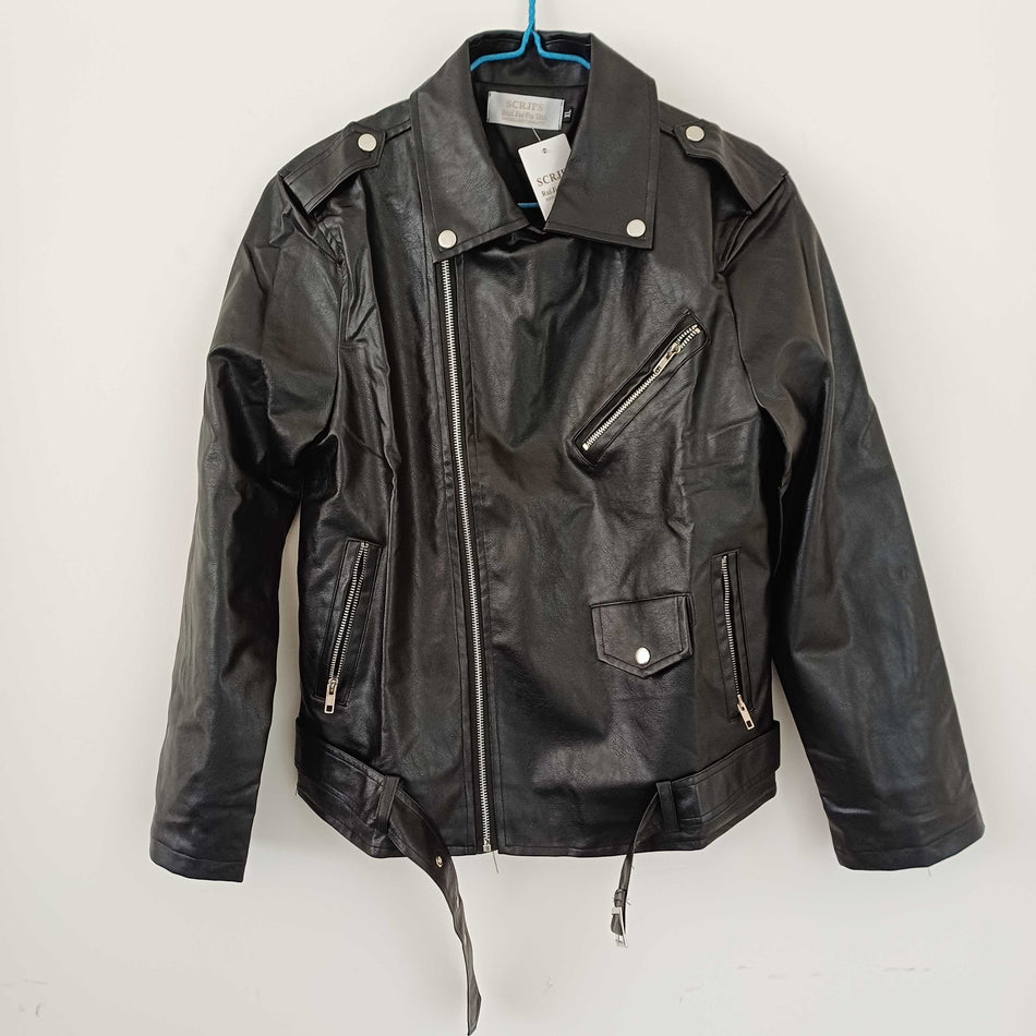 STOCK-Plus-Size Men’s Motorcycle Leather Jacket | Trendy Color