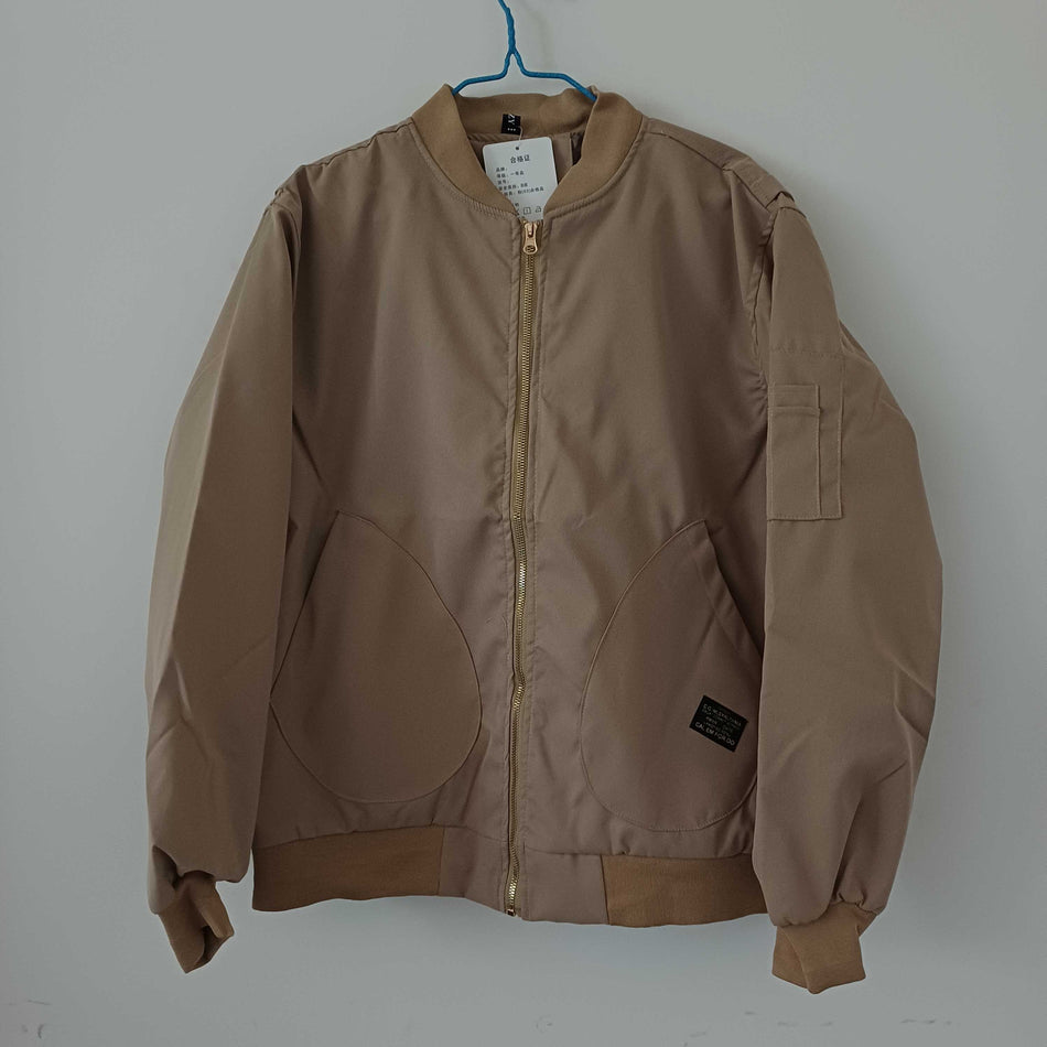 STOCK-Multi-Pocket Bomber Jacket for Men – Casual Baseball Collar