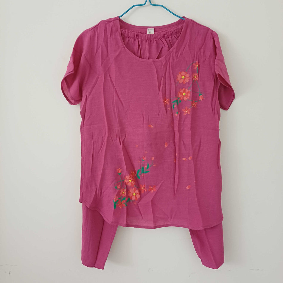 STOCK-Women’s Summer Cotton & Linen Two-Piece Set – Stylish &