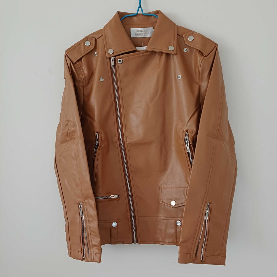 INSTOCK-Steel Seal PU Leather Jacket Men | Spring Autumn