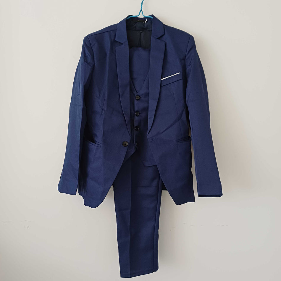 INSTOCK-Men's Plaid Three-Piece Groom & Best Man Suit  British