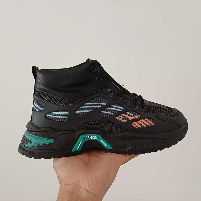 INSTOCK - Men’s High-Top Mesh Sneakers – Thick Sole, Breathable