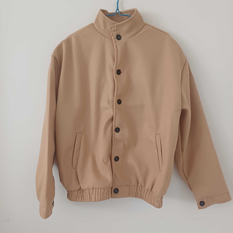 STOCK-Men’s Woolen Overshirt Korean British Style Jacket