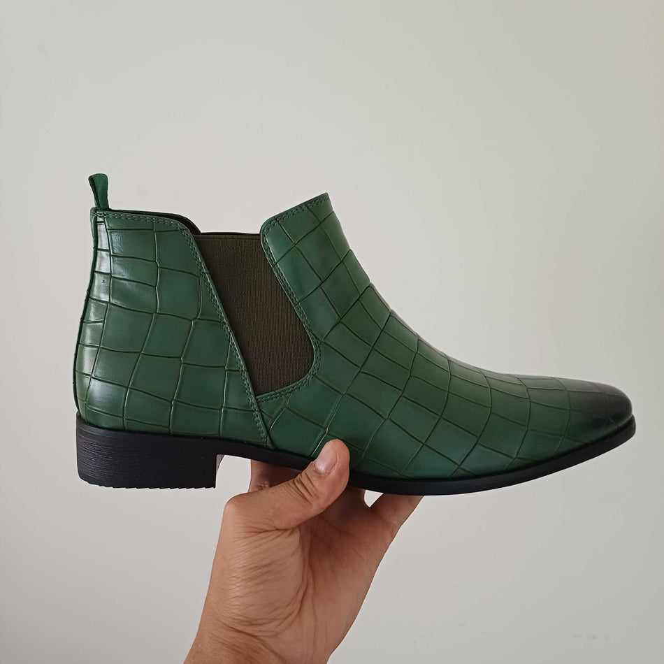 STOCK-Men’s Small Square Toe Chelsea Boots – All-Match Style