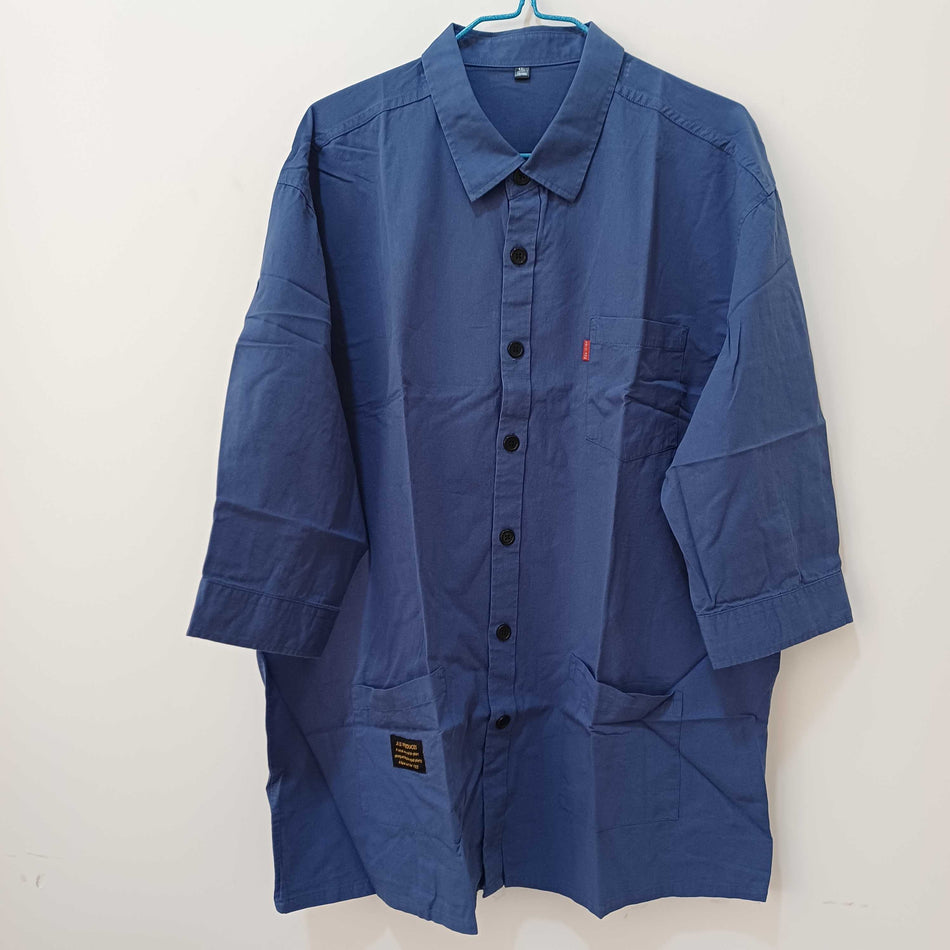 STOCK-Men's 3/4 Sleeve Cotton Shirt – Casual & Versatile