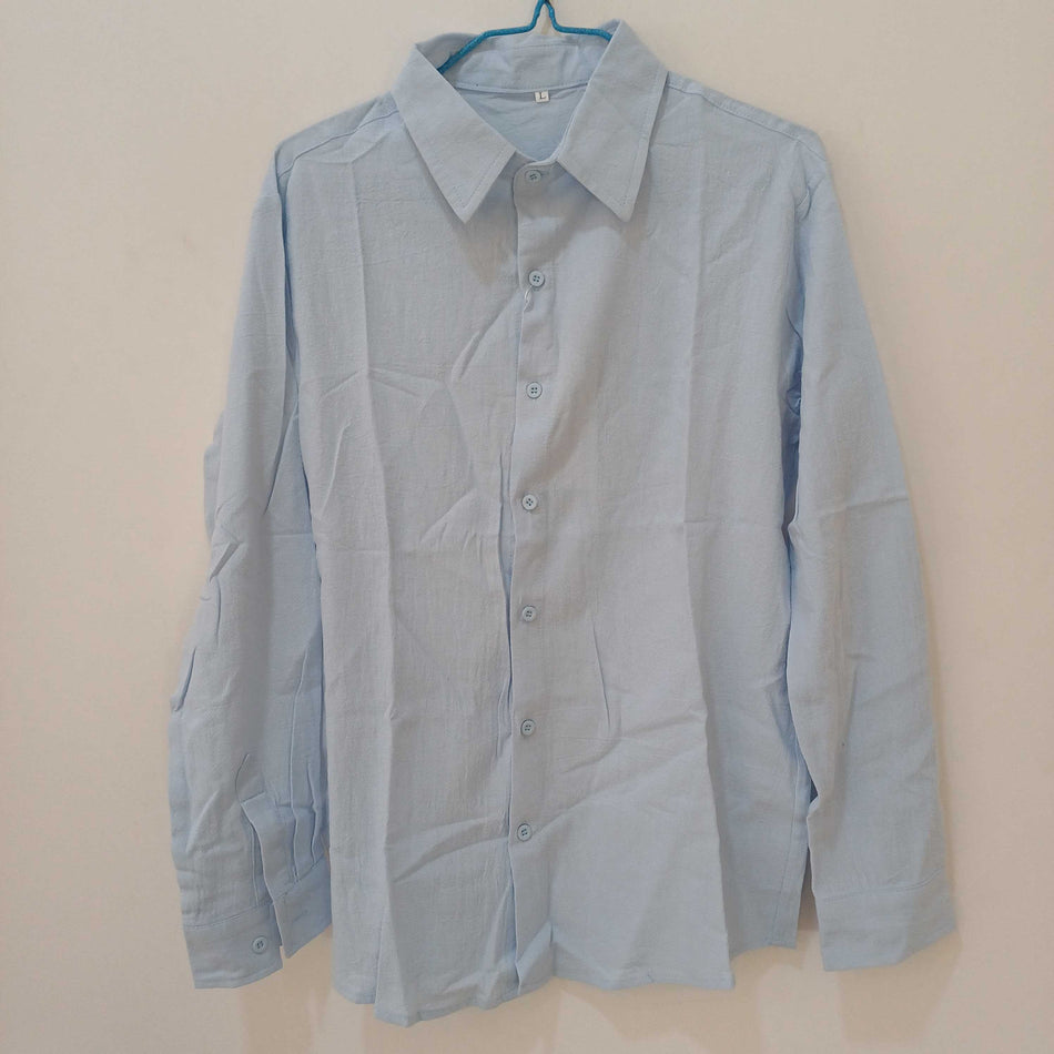 STOCK-Men's Chinese Japanese Style Linen Lapel Loose Long-Sleeve
