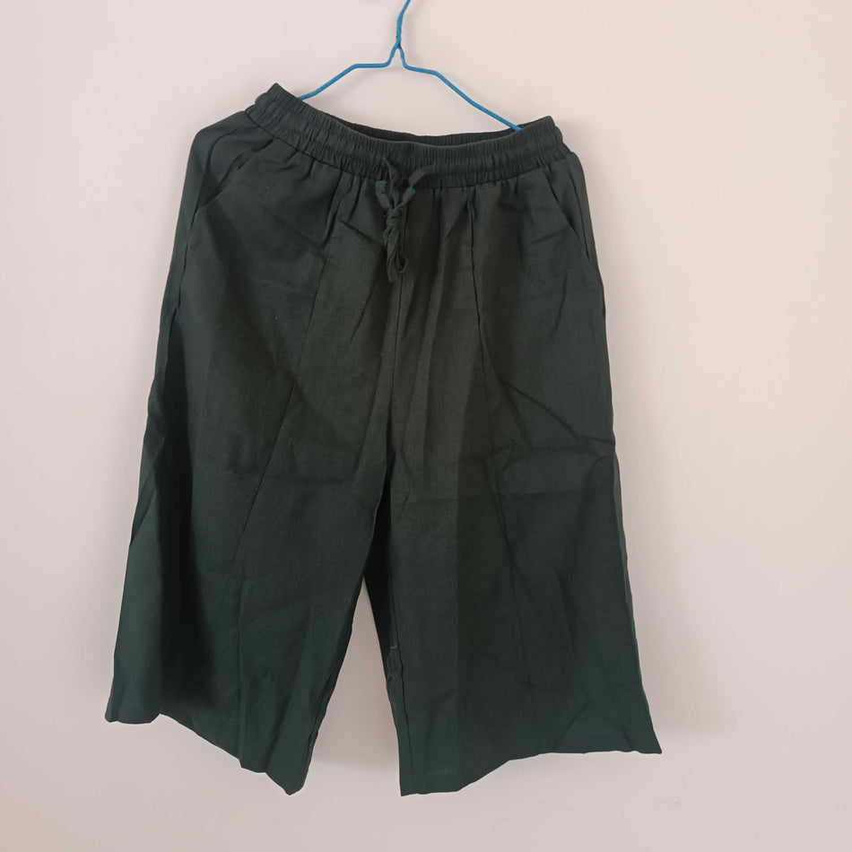 STOCK-Cotton-Linen Cropped Wide-Leg Pants – High Waist & Breezy
