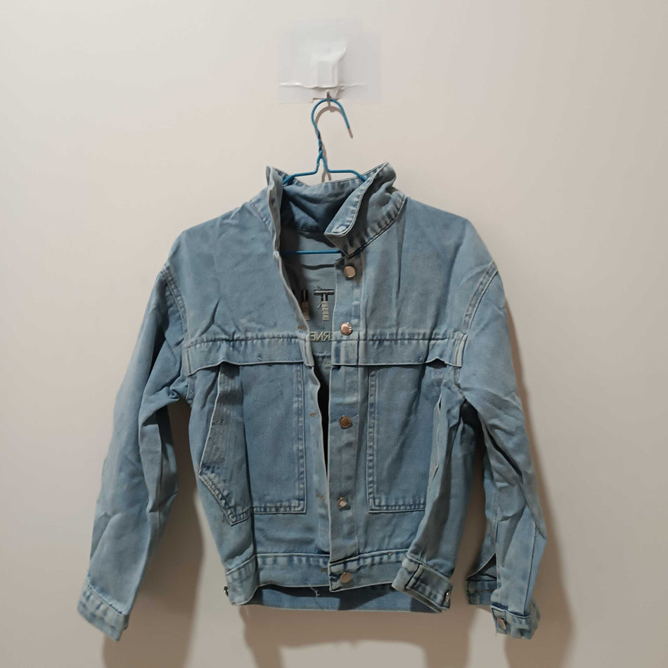 STOCK-Embroidered Denim Jacket for Women – Korean Short Trendy