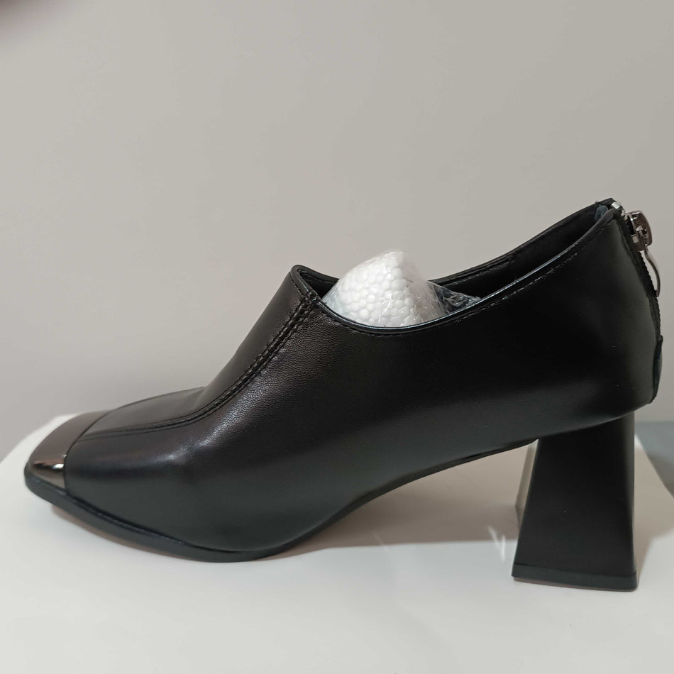 INSTOCK-Women’s Nude Thick-Heel Ankle Boots
