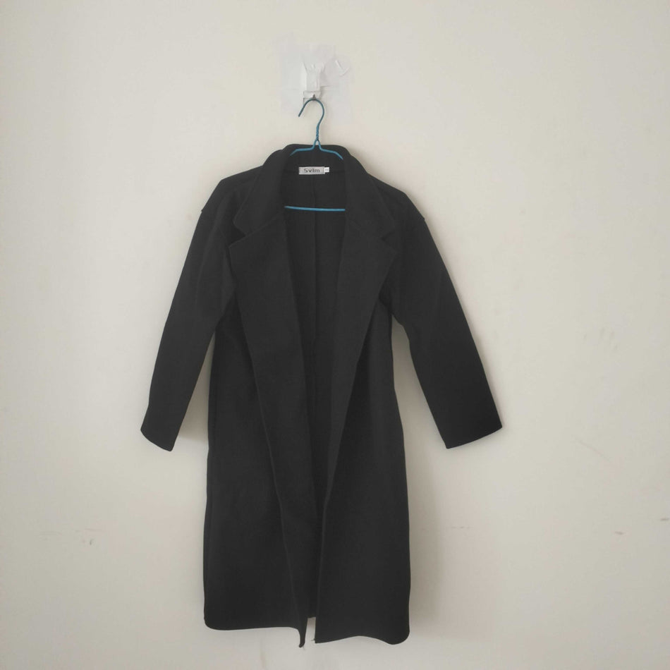 STOCK-Women’s Grey Cashmere Wool Coat