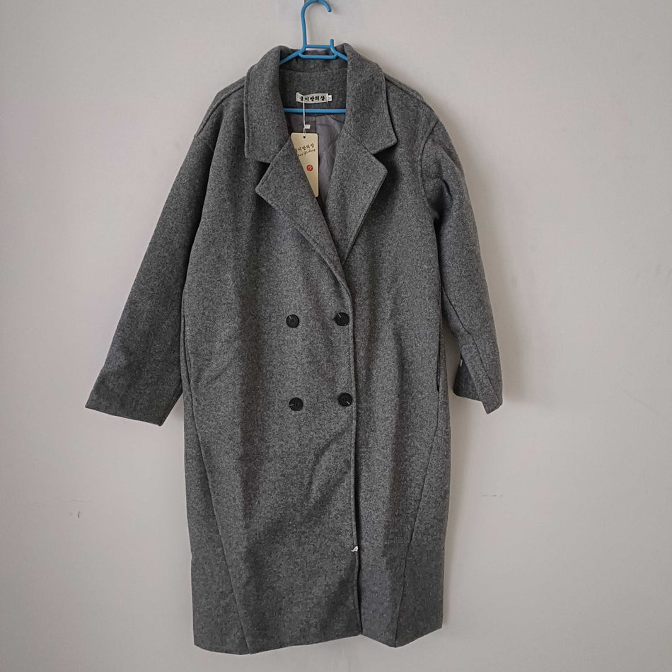 STOCK-Women’s Grey Cashmere Wool Coat