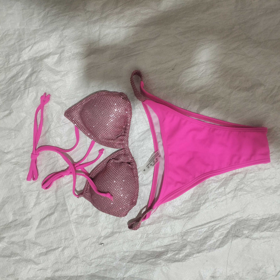 STOCK - Women's Sequin Two-Piece Bikini Set