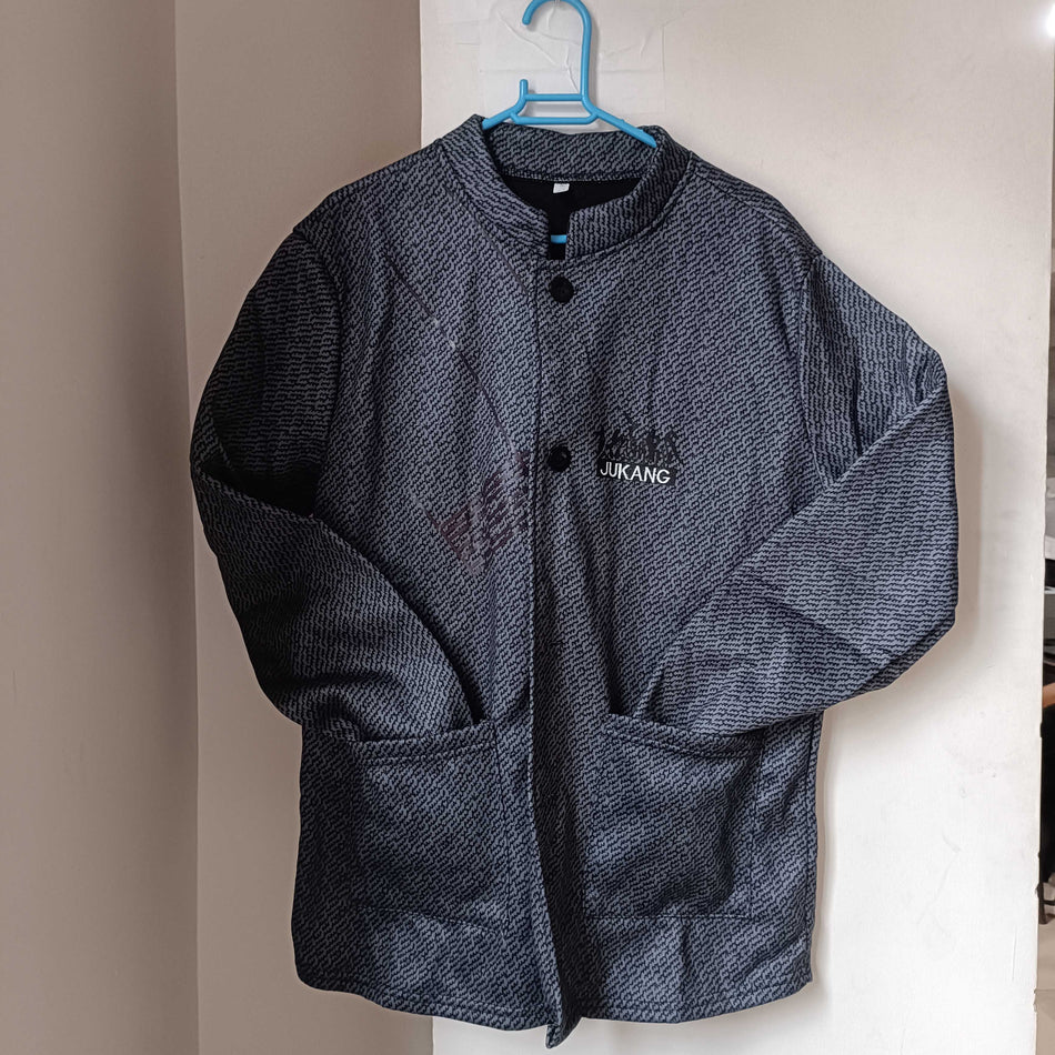 STOCK - Men's Stand Collar Padded Woolen Coat