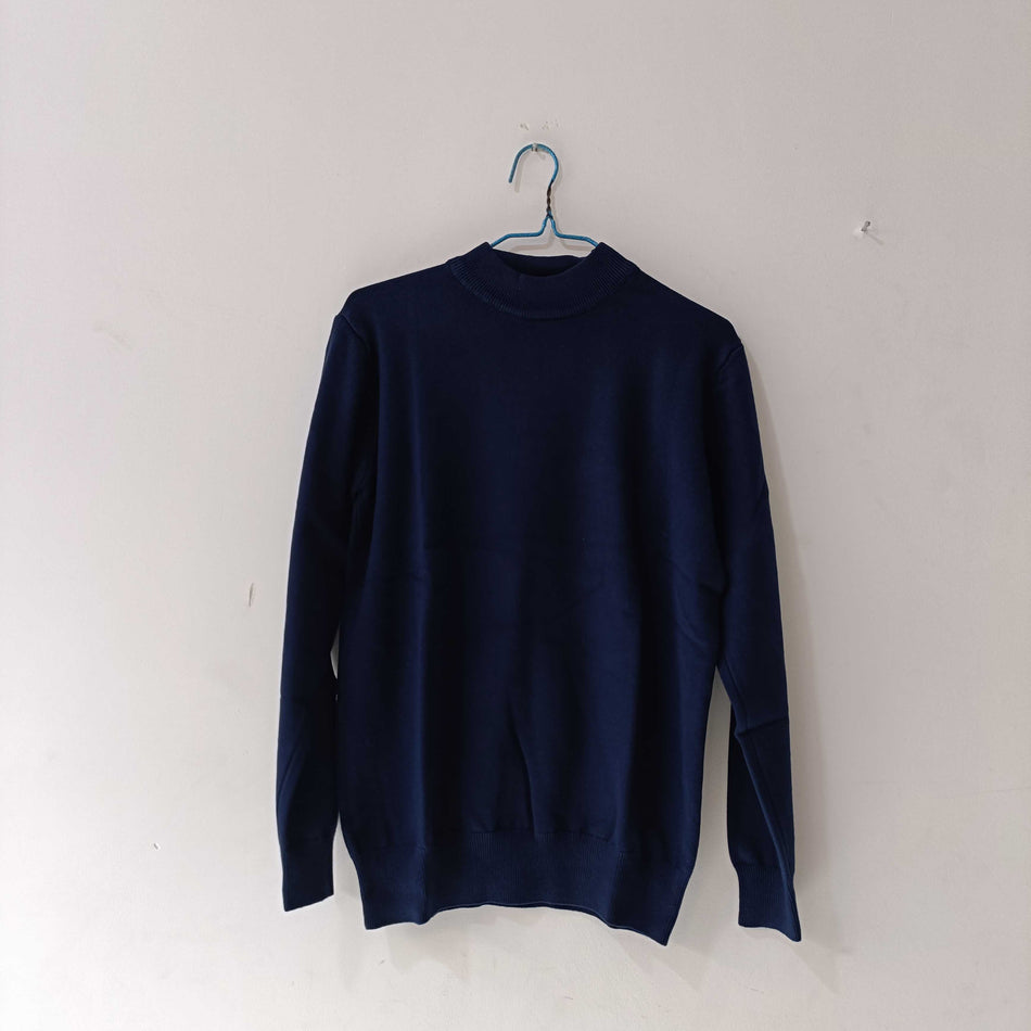 STOCK-Men’s Autumn Winter Half-High Collar Solid Color Cardigan