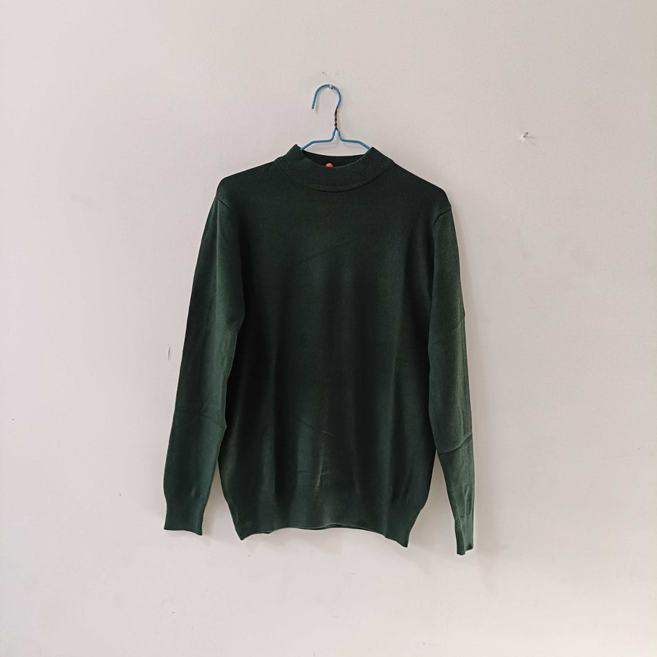 STOCK-Men’s Autumn Winter Half-High Collar Solid Color Cardigan