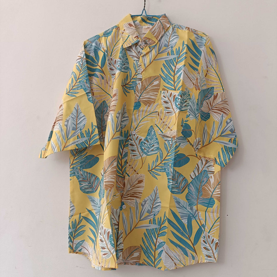 STOCK-Men’s New Floral Short-Sleeve Shirt – Casual Summer Style