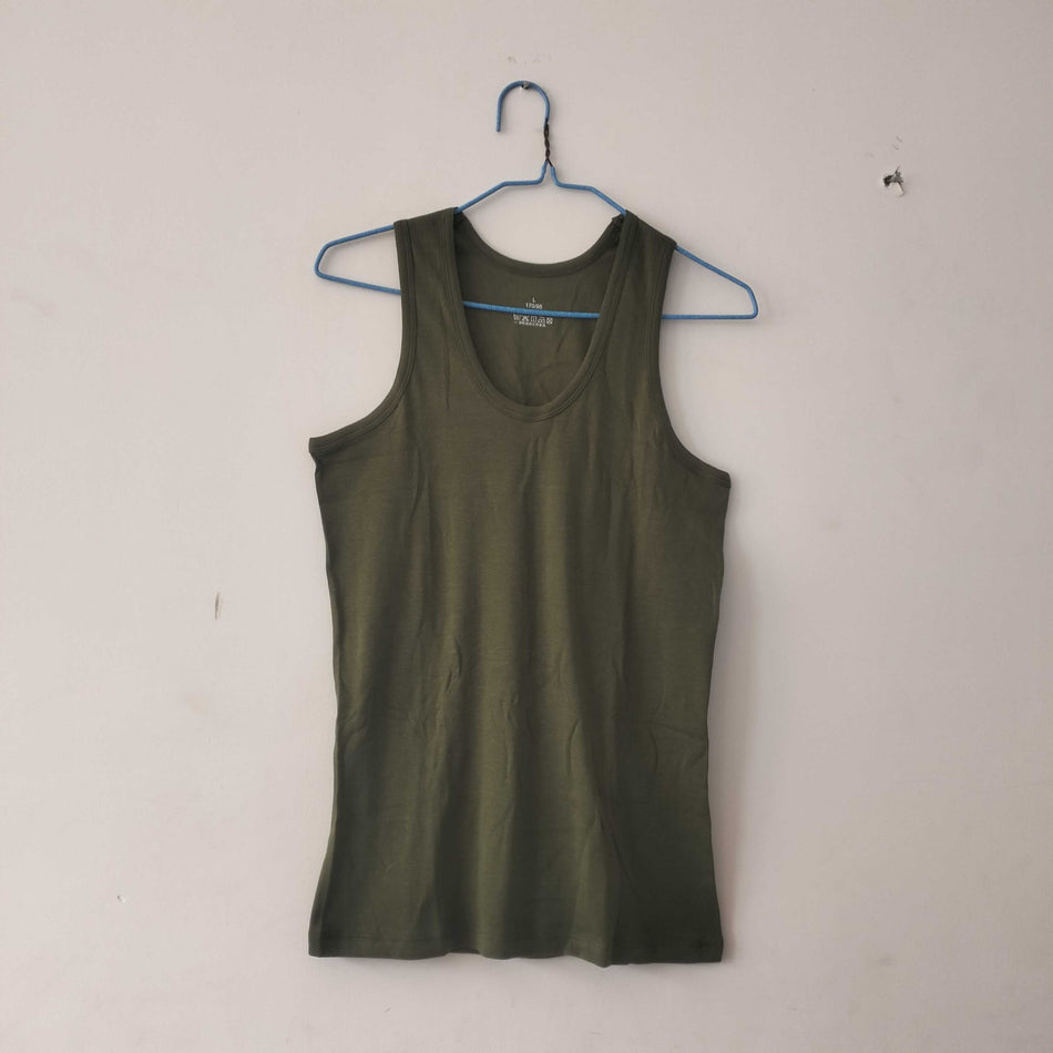 STOCK-Men’s 100% Cotton Sleeveless Vest Breathable Antibacterial
