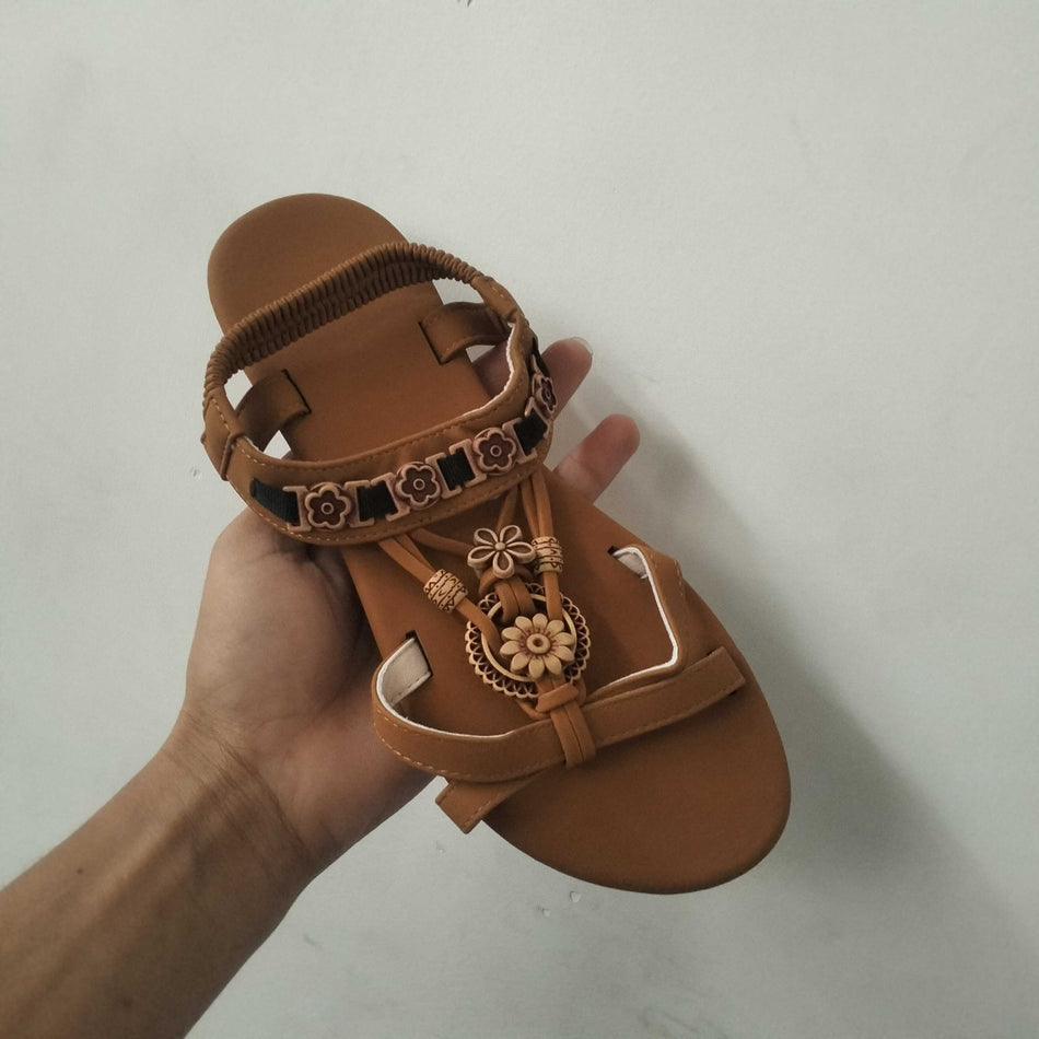 STOCK-Women Plus Size Round Toe Flat Breathable Summer Sandals
