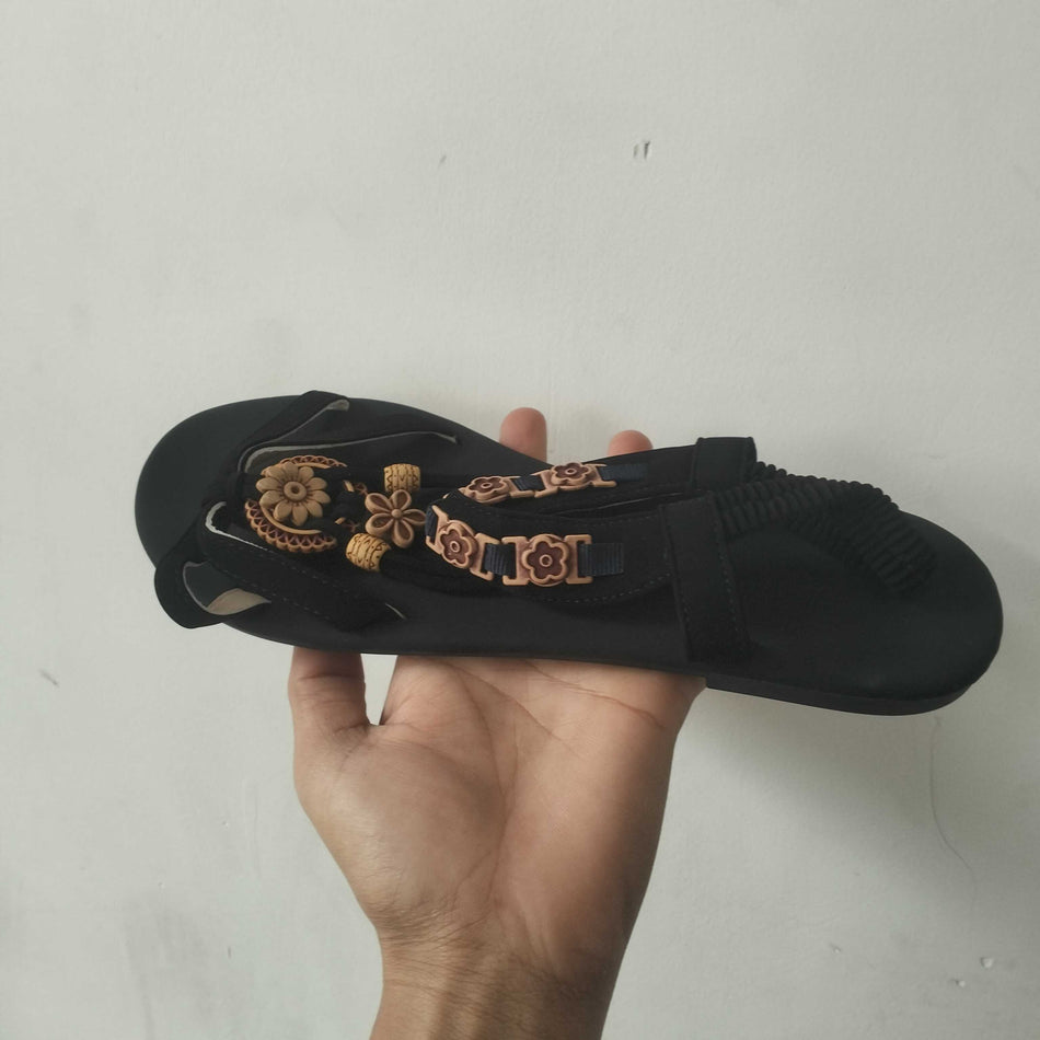STOCK-Women Plus Size Round Toe Flat Breathable Summer Sandals