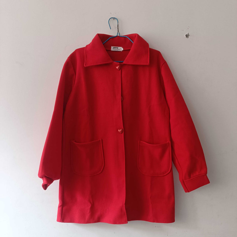 STOCK-Women’s Mid-Length Love Buckle Woolen Coat