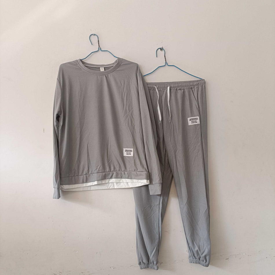 STOCK-Men's Autumn Waffkle Casual Sports Long-Sleeve Two-Piece
