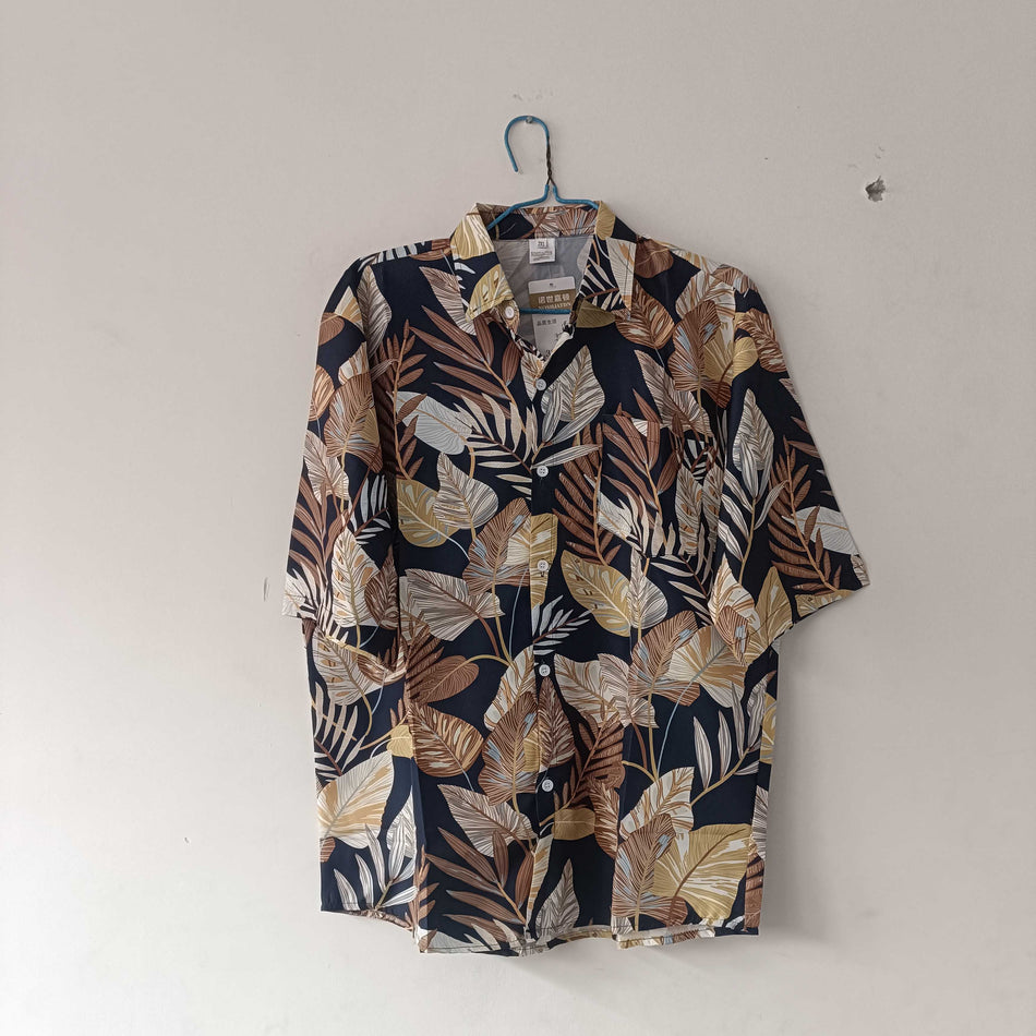 STOCK-Men’s New Floral Short-Sleeve Shirt – Casual Summer Style