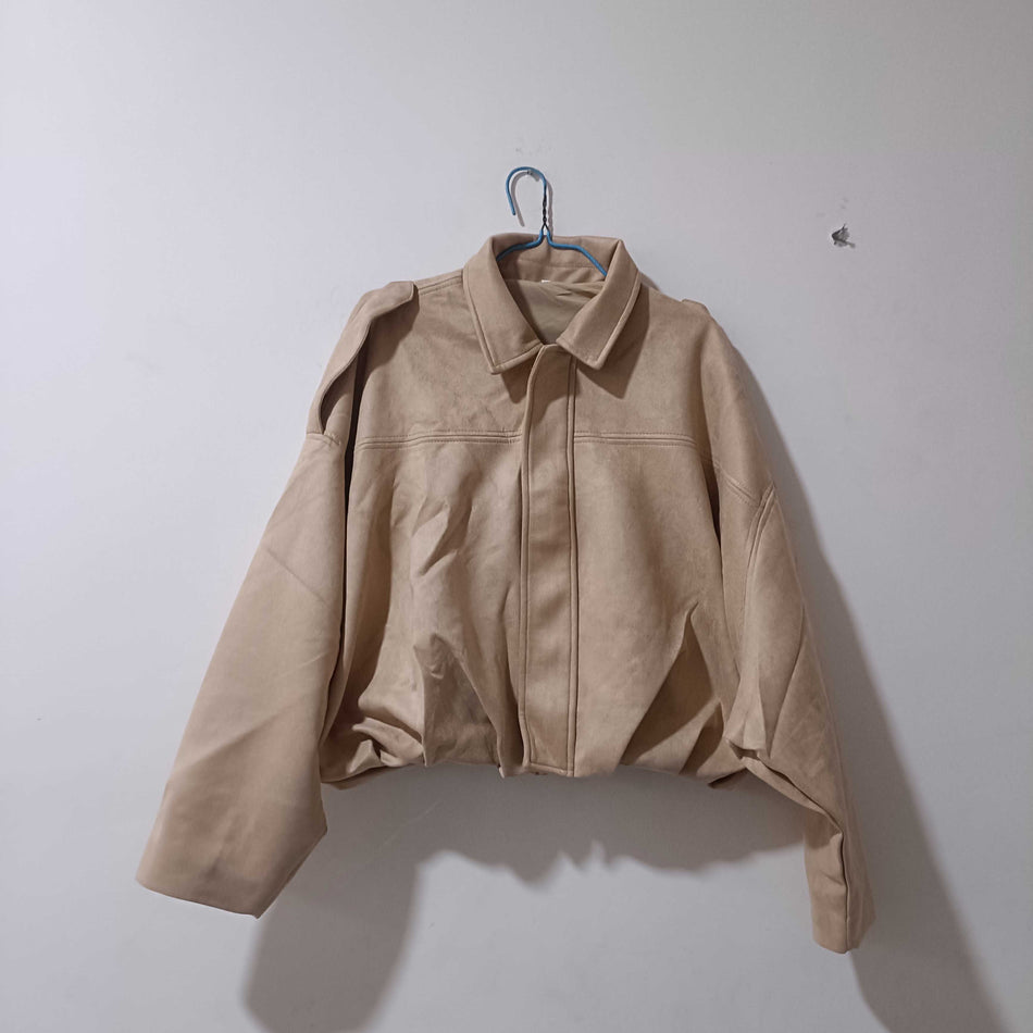 STOCK-Women’s Suede-Effect Bomber Jacket