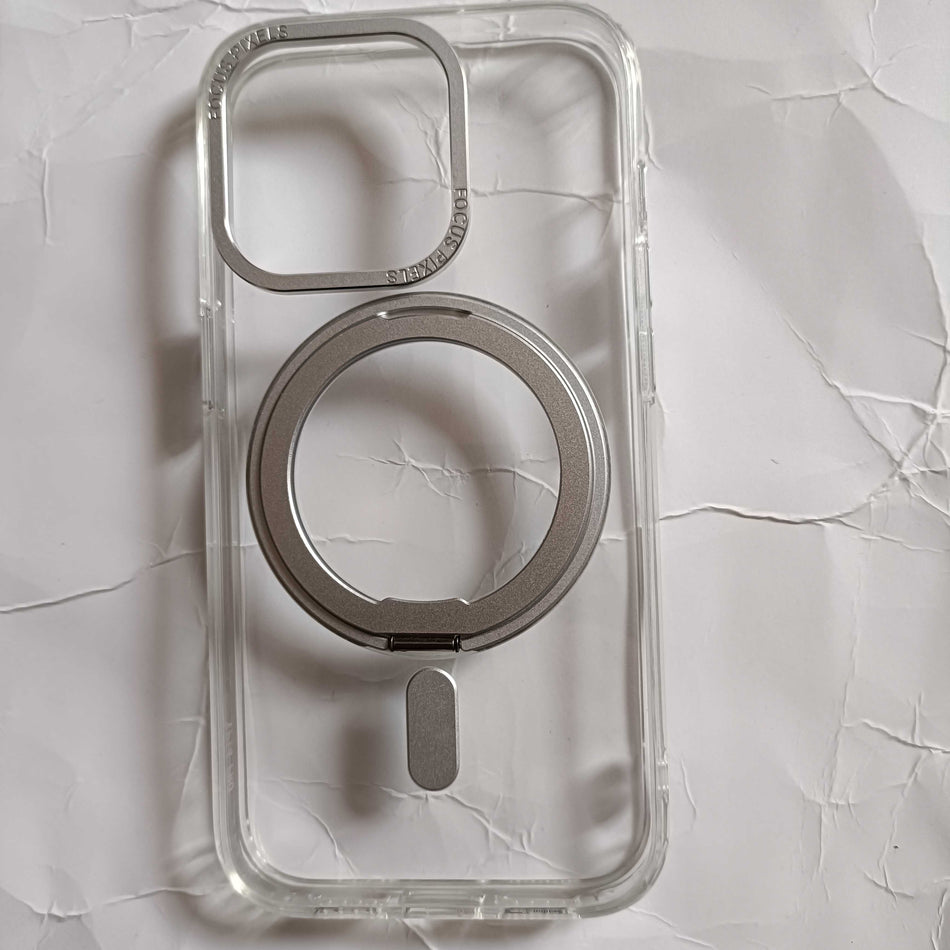 STOCK-iPhone16 Magnetic Case – Aluminum Bracket + Transparent