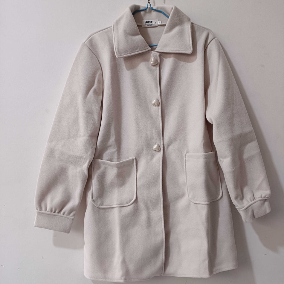 STOCK-Women’s Mid-Length Love Buckle Woolen Coat