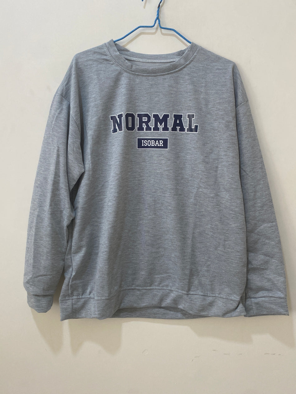 STOCK-Women’s Gray Hooded Fleece-Lined Mid-Length Sweater