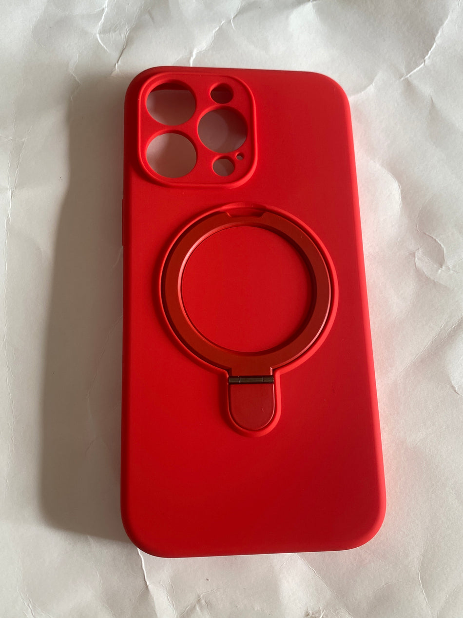 INSTOCK-Liquid Silicone Magnetic Bracket Mobile Phone Case