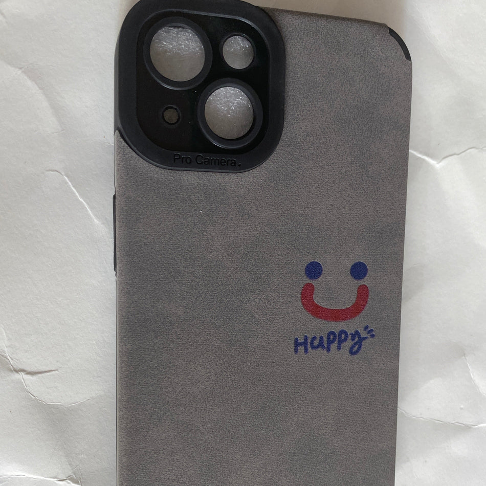 INSTOCK-Retro Smiley Suede Case for iPhone 16 Pro Max