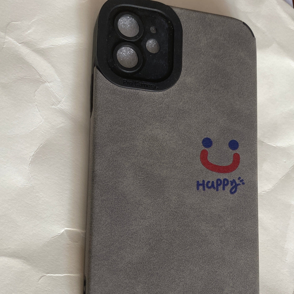 INSTOCK-Retro Smiley Suede Case for iPhone 16 Pro Max