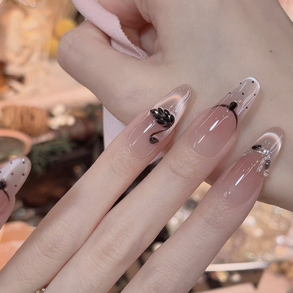 Black Swan Handmade Cat Eye Wearable Nail Set