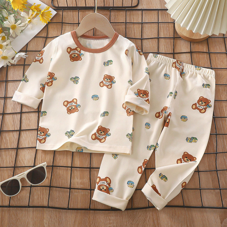 Kids Spring & Autumn Pajamas Set 2026 Cotton Lycra