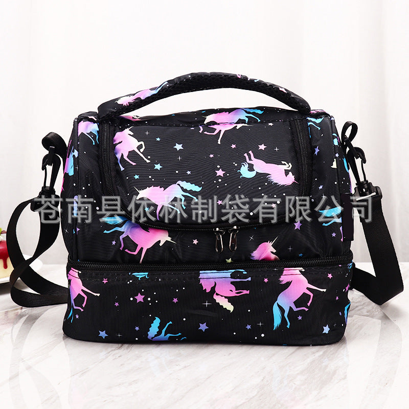 Double-Layer Kids Lunch Bag – Cute, Insulated & Crossbody