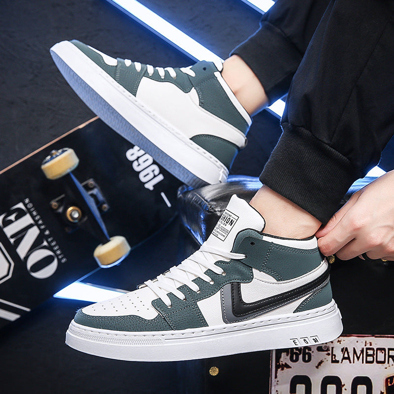 2025 High-Top Men’s Skate Shoes – Korean Style Casual Sneakers