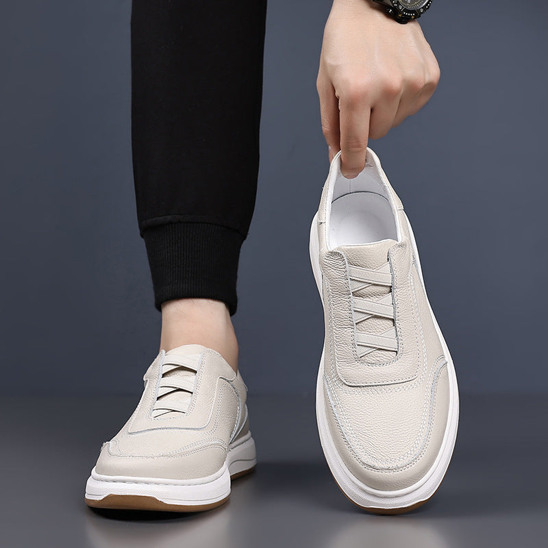 Cowhide Leather Slip-On Shoes – Summer Breathable Casuals