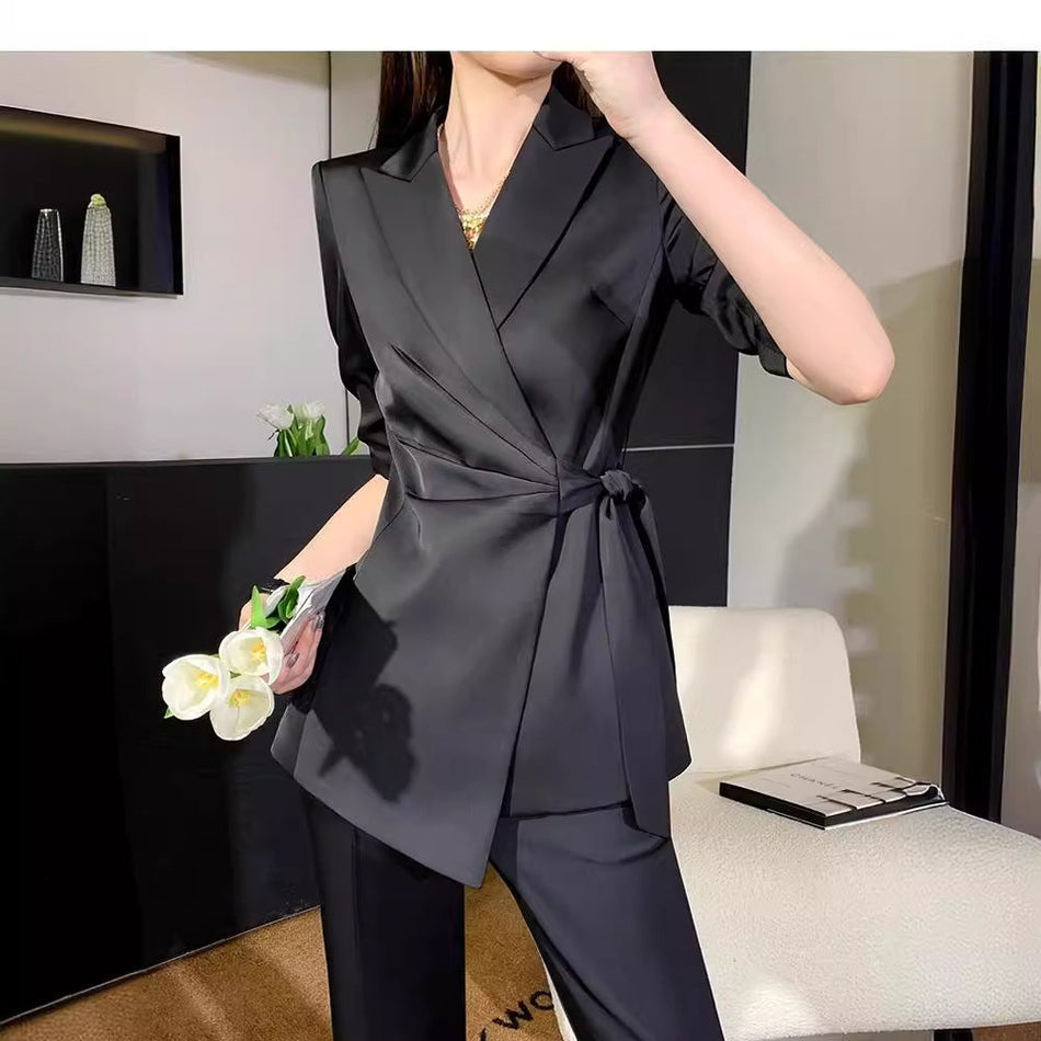 Autumn Black British-Style Suit Set