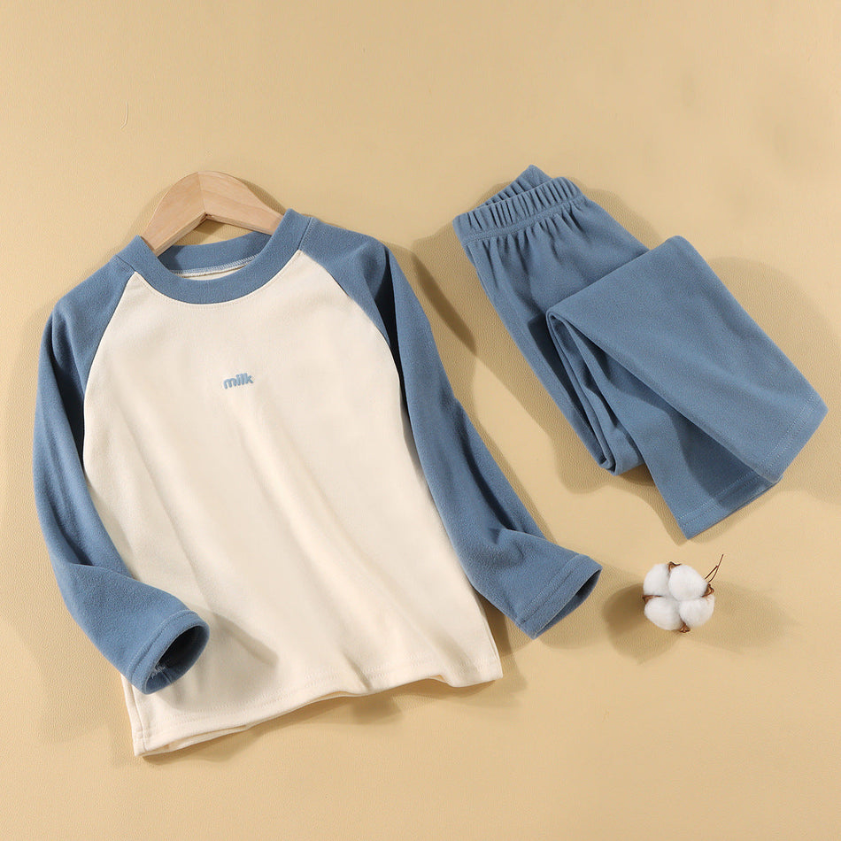 Kids Velvet Pajama Set Boys & Girls Warm Autumn Suit
