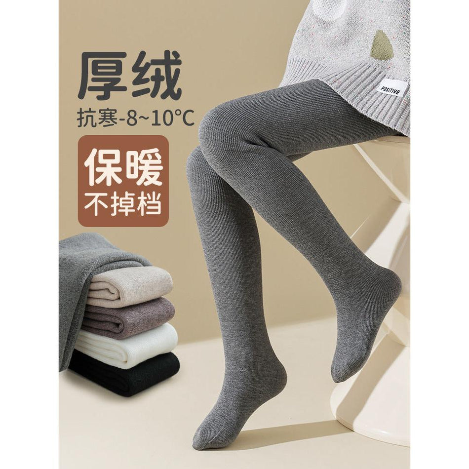 Winter Fleece-Lined Thickened One-piece Girls Pantyhose Leggings