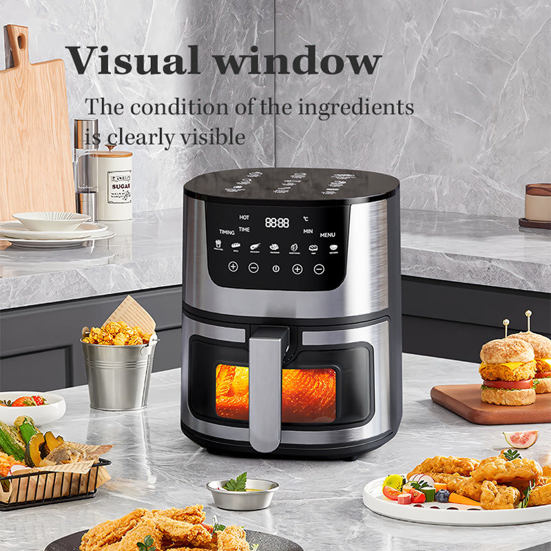 STOCK-Stainless Steel Smart Visual Air Fryer Touch Control