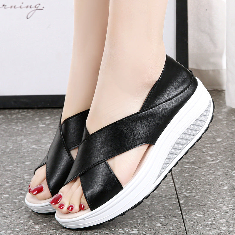 Yao Yao Two-Way Leather Sandals for Moms & Seniors