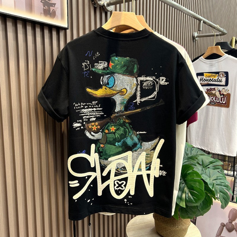 STOCK-Men’s Cartoon Printed Summer T-Shirt – Casual Fit