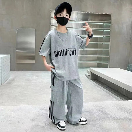 Boys’ Summer 2025 Trendy Short-Sleeve Sports Set – Summer Kids Fashion Nepal | Tudoholic