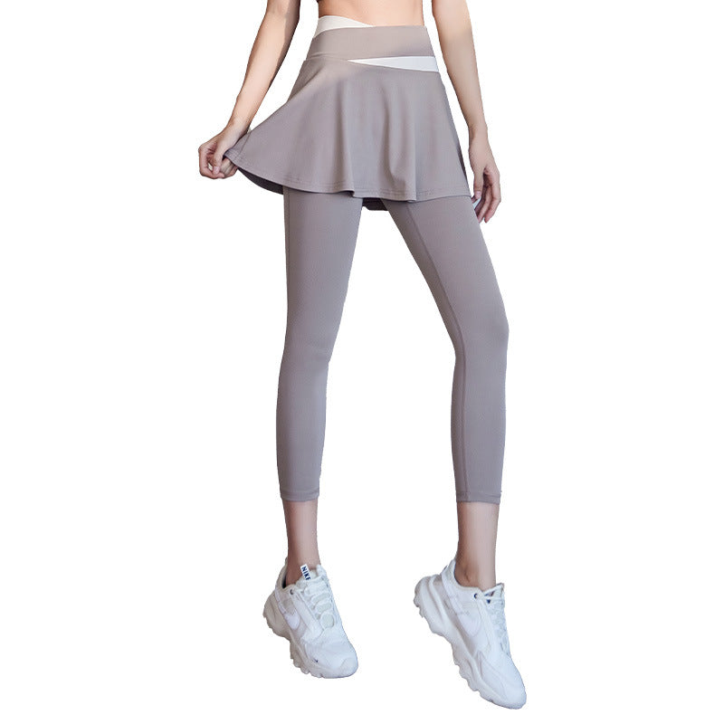 High Waist Color Block Yoga Pants – Hip-lifting Two-Piece Look