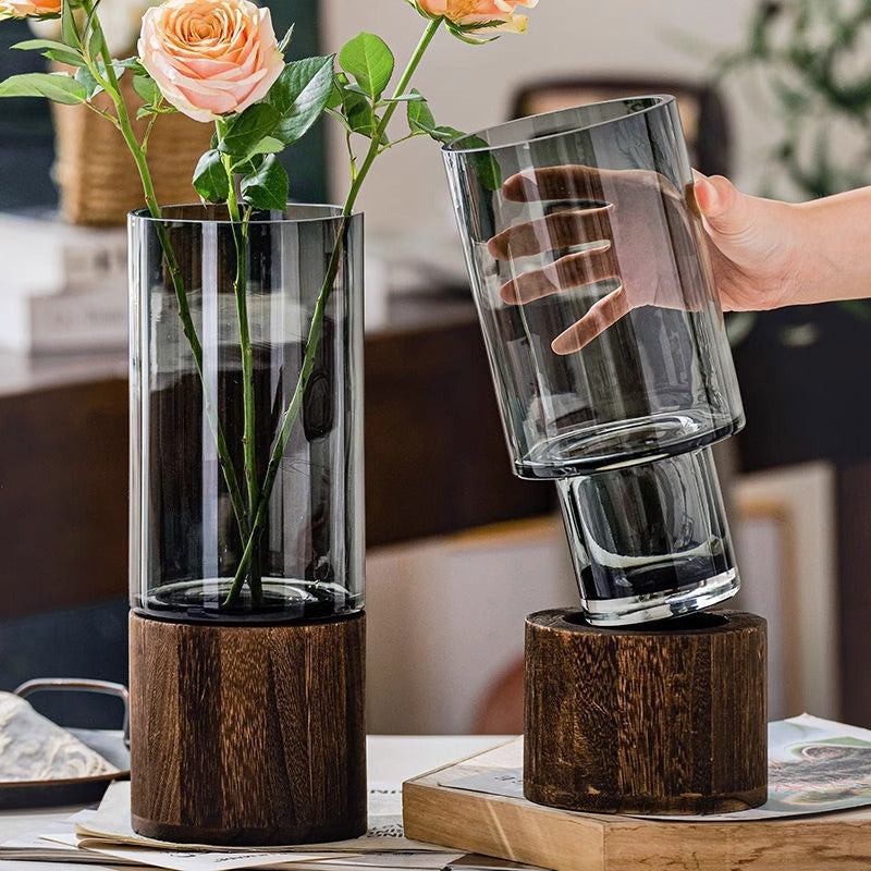 Large Transparent Glass Vase for Flower Arrangements