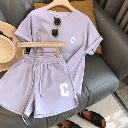 Girls Korean Letter T-Shirt & Shorts Set – Summer Kids Outfit Nepal | Tudoholic