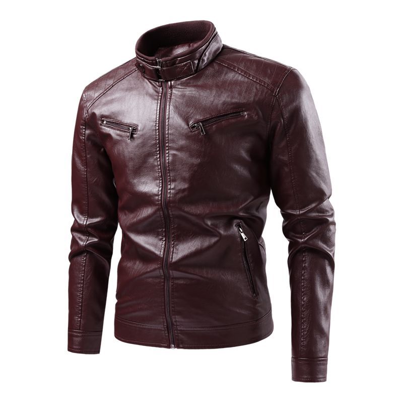 Spring Autumn Men’s Leather Jacket | Plus-Size Motorcycle Style
