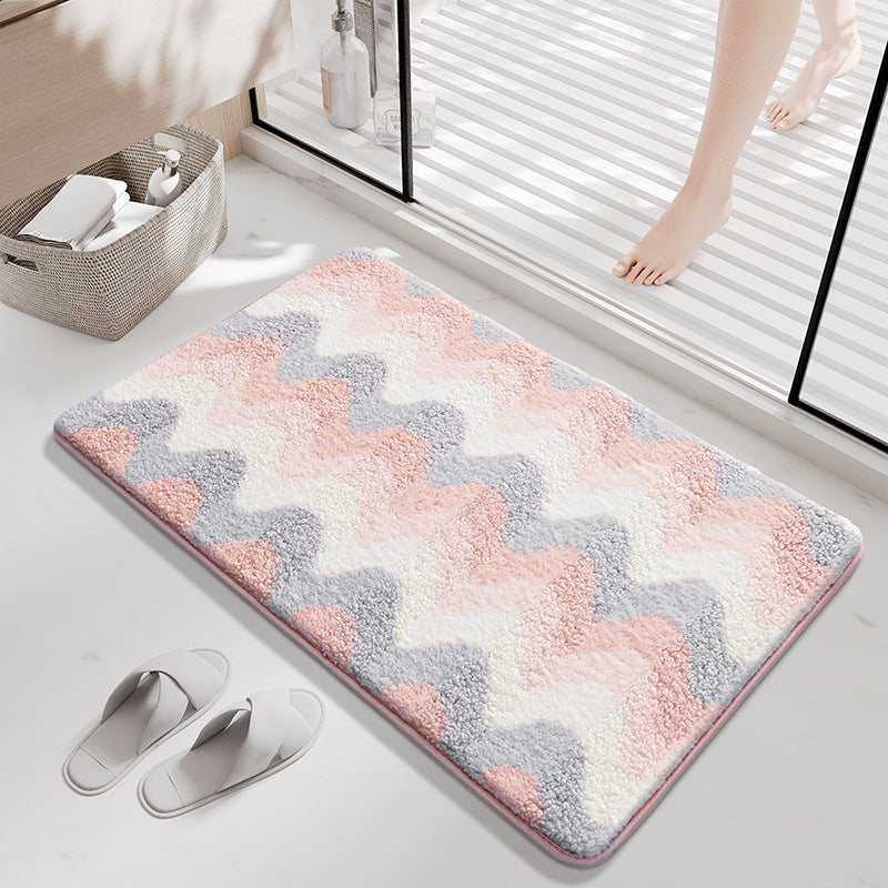 Flocking Absorbent Non-Slip Bathroom & Door Mat